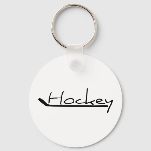 Porte-clés Hockey - Hockey avec bâton de hockey (Recto)