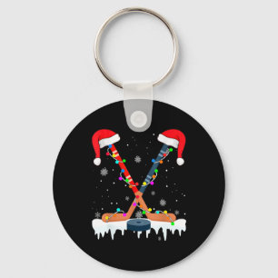 Porte-clés Hockey Santa Hat Noël Lumières Amusants Sport Boys