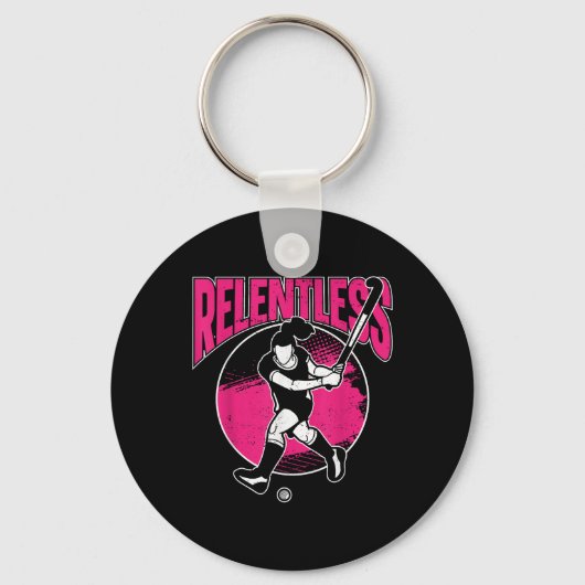 Porte-clés Hockey sur gazon aquarelle implacable  (Recto)