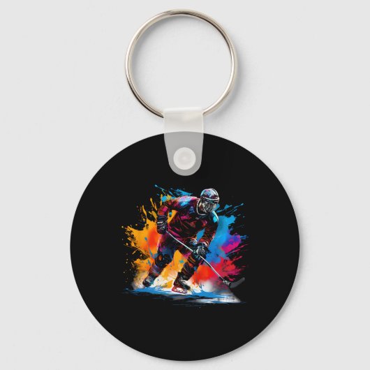 Porte-clés Hockey sur glace coloré (Recto)