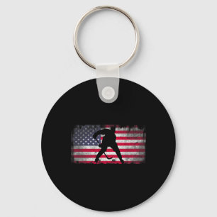 Porte-clés Hockey sur glace patriotique 4 juillet Hommes État