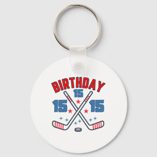 Porte-clés Hockey sur glace Quinzième Anniversaire Garçon 15e