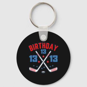 Porte-clés Hockey sur glace Treize Anniversaire Garçon 13e Fê