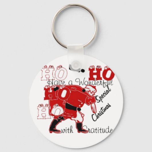 Porte-clés HOHOHO Avoir un merveilleux Noël avec gratitude (Recto)