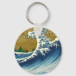 Porte-clés Hokusai Grande Vague Japon Océan Vintage