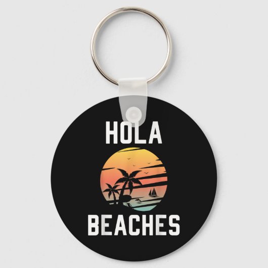 Porte-clés Hola Beaches Palm Tree Sunset Funny Beach Vacances (Recto)