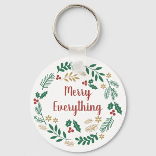 Porte-clés Holly Berry Pine Wreath Joyeux Tout Vacances C
