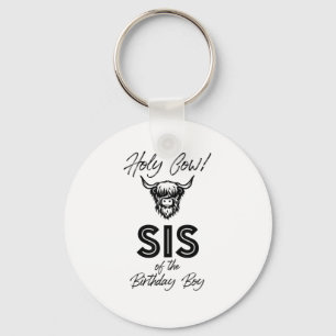 Porte-clés Holly Cow Sis Of The Birthday Boy Highland Cow 1st