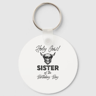 Porte-clés Holly Cow Soeur De L'Anniversaire Boy Highland Cow