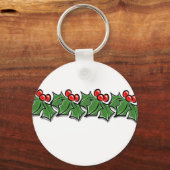 Porte-clés Holly Feuilles, Holly Berries, couronne de Noël (Recto)
