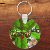 Porte-clés Holly Feuilles II Vacances Nature Botanique (Recto)