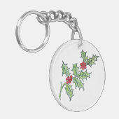 Porte-clés Holly Sprig sur un porte - clé (Devant gauche)