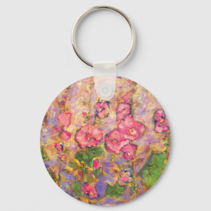 Porte-clés hollyhocks florissant