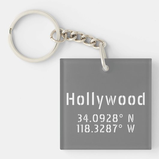 Porte-clés Hollywood Latitude Longitude (Devant)