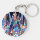 Porte-clés Holographic Prism Acrylic Keychain – Rainbow Light (Dos)