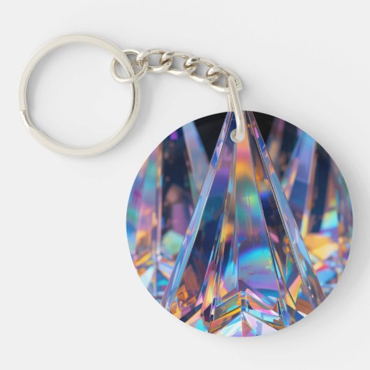 Porte-clés Holographic Prism Acrylic Keychain – Rainbow Light (Devant)