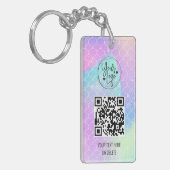 Porte-clés Holographique Arc-en-ciel Sirène QR Code Logo Entr (Devant gauche)