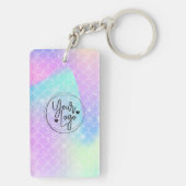 Porte-clés Holographique Arc-en-ciel Sirène QR Code Logo Entr (Dos)