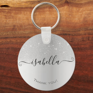 Porte-clés Holographique Silver Grey Ombre Parties scintillan