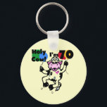 Porte-clés Holy Cow I'm 70 Tshirts and Gifts<br><div class="desc">Holy Cow I'm 70 T-shirts,  sweat - shirts à capuche,  tasses,  cartes,  sacs fourre-tout,  boutons de 70e anniversaire,  magnets,  et autres vêtements et cadeaux de 70e anniversaire avec un design de vache mignonne et texte qui dit "Holy Cow I'm 70!".</div>