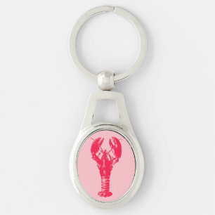 Porte-clés Homard Fuchsia sur rose clair
