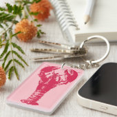 Porte-clés Homard Fuchsia sur rose clair (Devant droit)