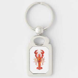 Porte-clés Homard polygonal rouge