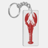 Porte-clés Homard rouge profond sur blanc (Devant gauche)