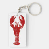 Porte-clés Homard rouge profond sur blanc (Dos)