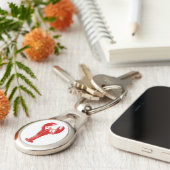 Porte-clés Homard rouge profond sur blanc (Côté )