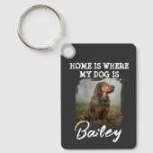 Porte-clés Home Is Where My Dog Is Custom Dog Name and Photo (Recto)