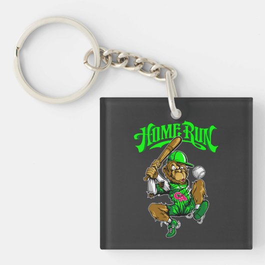 Porte-clés Home Run Monkey Baseball -> Singe de Home Run Base (Devant)