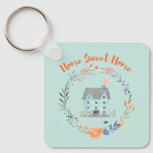Porte-clés Home Sweet Home Immobilier Chic Maison moderne (Recto)