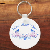 Porte-clés Home Sweet Home Papillon Design (Recto)