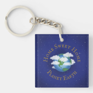 Porte-clés "Home Sweet Home Planet Earth" Astronomie lunaire