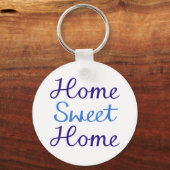Porte-clés Home Sweet Home Script Design Blue & Cyan (Recto)