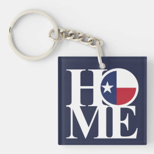 Porte-clés HOME Texas Lone Star Porte - clé Petit Carré BLUE