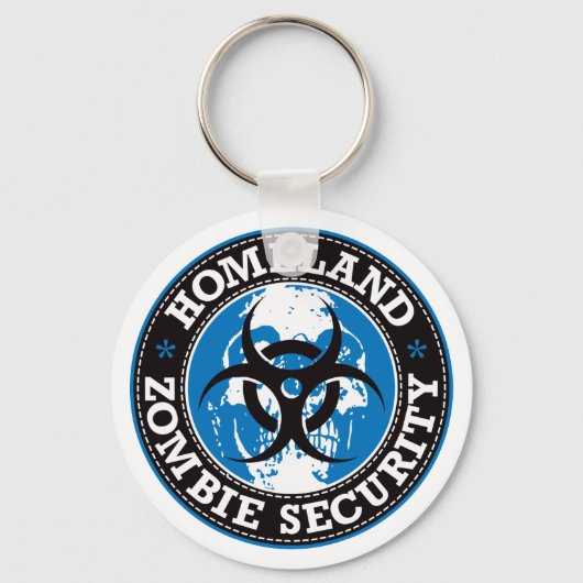 Porte-clés Homeland Zombie Sécurité Crâne - Bleu (Recto)
