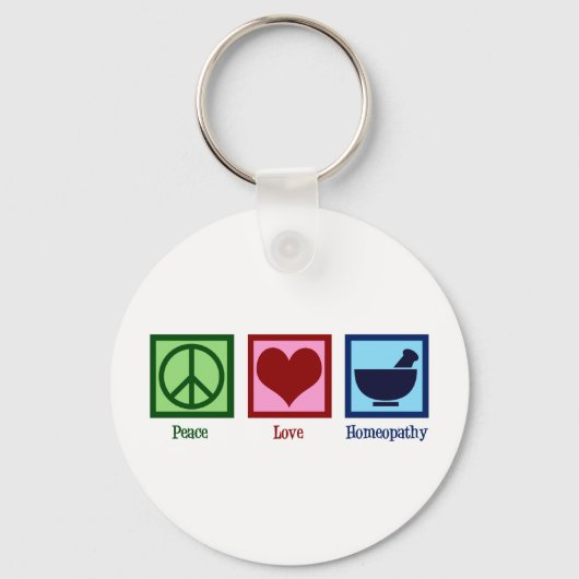 Porte-clés Homéopath Peace Love Homéopathie (Recto)