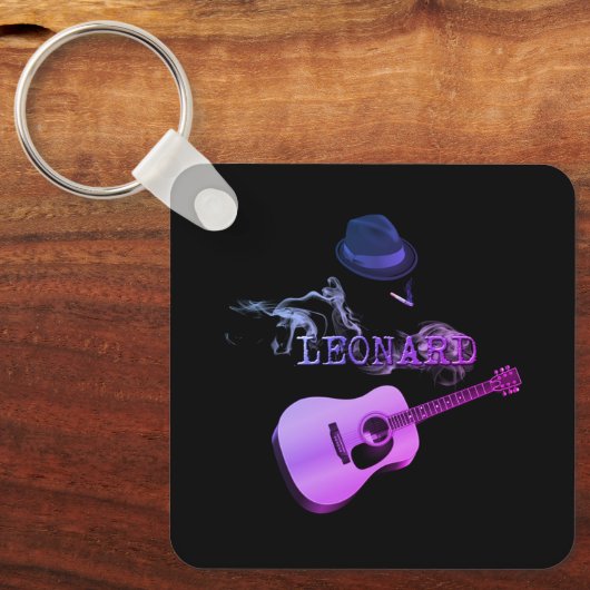 Porte-clés Hommage à Leonard cigarette violet (Recto)