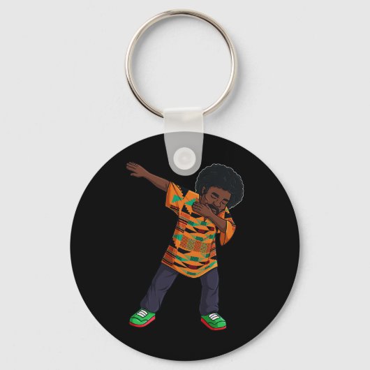 Porte-clés Homme afro-américain Dabing hommes JunetDix noir (Recto)