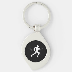 Porte-clés Homme Coureurs Silhouette HeartBeat Line