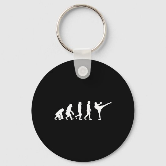 Porte-clés Homme drôle singe gorille évolution karaté boxe Ki (Recto)