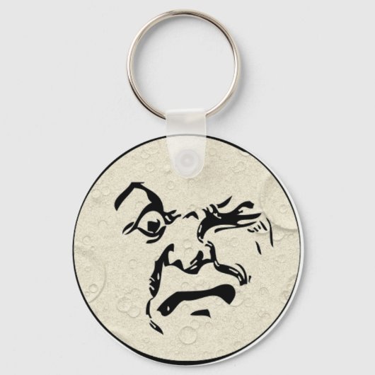 Porte-clés Homme fâché dans le visage de lune (Recto)