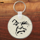 Porte-clés Homme fâché dans le visage de lune (Recto)