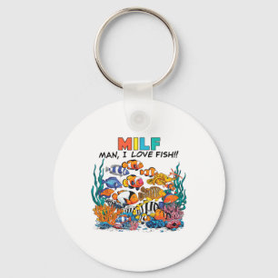 Porte-clés Homme J'aime Poisson Fun Aquarium Amant Pêcheurs A