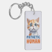 Porte-clés Homme pathétique - Design de chat Sarcastique (Devant gauche)