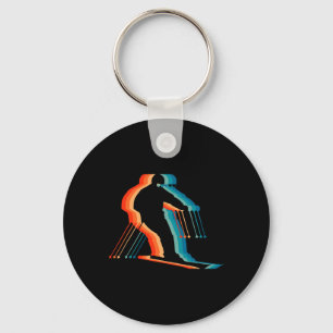 Porte-clés Homme Retro Ski Amour-r Vintage Skiieur Fabriqué D