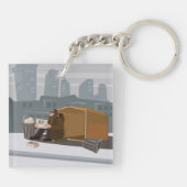 Porte-clés Homme sans abri (Dos)