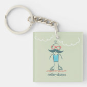 Porte-clés Homme sur Rollerskates (Devant)